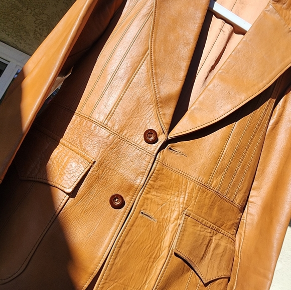 Vintage Pioneer Wear Leather Blazer - sz 38 - Picture 3 of 12